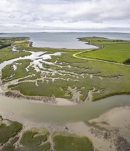 Aerial view of structures of watercourses in a wetland, Carrig, Kerry, Ireland