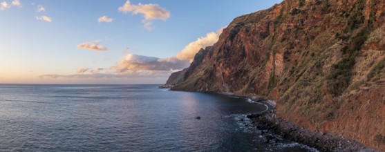 Aerial view of cliffs near Jardim do Mar, Madeira, Portugal