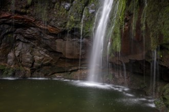 Cascata das 25 Fontes river and waterfall, 25 springs, hiking trail PR6, Levada das 25 Fontes,