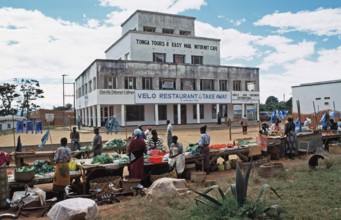 Market in the city center of Mzuzu Town, Malawi, Africa, June 2000, vintage, retro, old, historic
