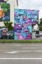 Wall painting, street art in the Bell area, Basel