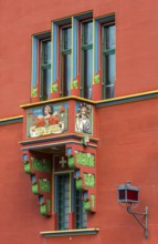 Exterior view with balcony of Red Town Hall, Market Square, Basel