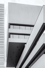 Modern office architecture, black and white, Basel