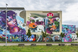 Wall painting, street art in the Bell area, Basel