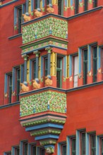 Exterior view of the relief faÃ§ade of the Red Town Hall, Market Square, Basel