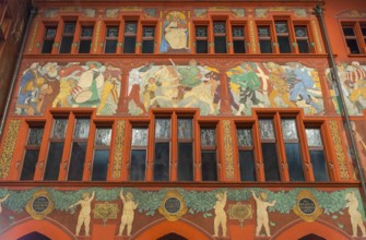 Painted wall in the courtyard of City Hall, Basel