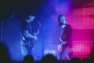 Guitarists Stephan Karl and Andy buck from Emil Bulls live on X-Mas Bash Tour 2025 at Huxley's New