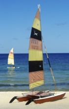 Catamarans at Kande Beach on Lake Malawi, Malawi, Africa, July 2000, vintage, retro, old, historic