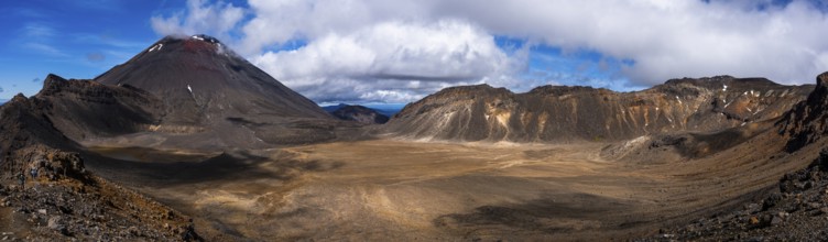 Mount Ngauruhoe, panorama, Tongariro alpine crossing, Tongariro National Park. North Island, New