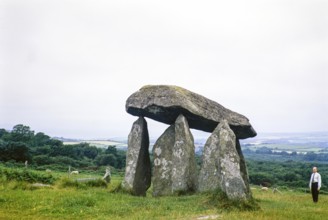 Pentre Ifan prehistoric Neolithic burial chamber, Crymych, Nevern, Pembrokeshire, Wales, UK 9 July