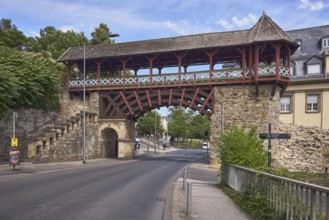 Historic city fortification, historicizing city gate Römertor, historic city wall Heidenmauer,