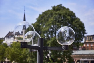 Lantern, church tower, trees, general architecture, depth of focus with blurred background, milky