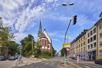 Church Old Catholic Church of Peace, street, lantern, traffic lights, cars, vehicles, general
