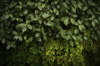 Leaves of the cannon flower (Pilea cadierei, above and Pilea invcolucrata below) Greenhouse,