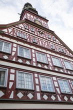 Town Hall of Kirchheim unter Teck, Baden-WÃ¼rttemberg, Germany. Detailed view of half-timbered