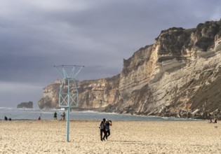 Rocks and cliffs at Farol de Nazare, Portugal