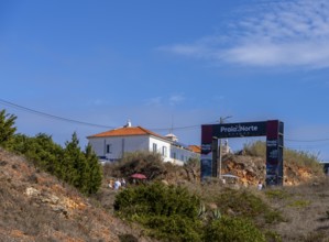 Praia de Norte access to Farol de Nazare lighthouse, Portugal