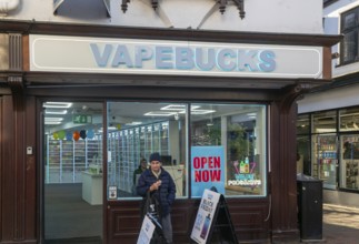 Vapebucks shop store on Tavern Street, town centre of Ipswich, Suffolk, England, UK
