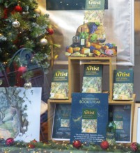 Waterstones Book of the Year, The Artist by Lucy Steeds, books in window display of Waterstones