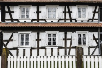 Village made entirely of half-timbered houses, Seebach, Alsace, Bas-Rhin department, France