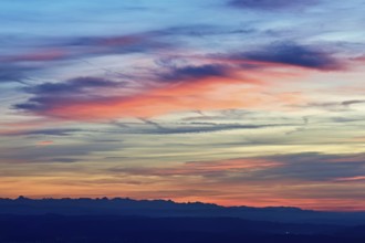 Red clouds over the Alps, MÃ¼swangen, Canton of Lucerne, Switzerland