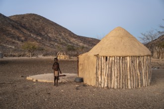 Himba child, traditional Himba village, Kaokoveld, Kunene, Namibia