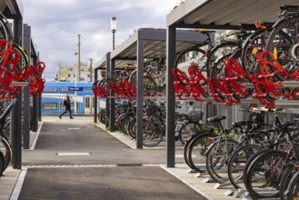 500 new bicycle parking spaces at Ulm Central Station. The bicycle grove offers additional covered,