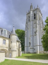 Tower of the Abbey of, Le Bec-Hellouin, Eure, France