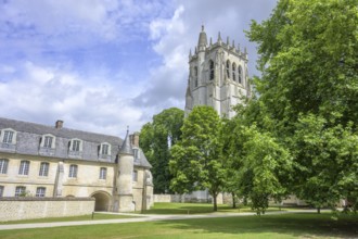 Tower of the Abbey of, Le Bec-Hellouin, Eure, France