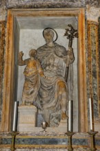 Statue sculpture of Iesu Infant Jesus and Saint Joseph S. Iosep with halo by Vincenzo De Rossi in