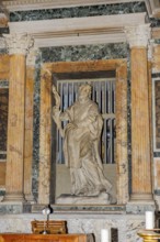 Statue sculpture of St. Saint Anastasio in an ancient Roman temple Pantheon di Agripppa, Catholic