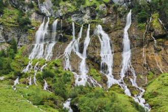 Jungibach Falls in Gental near Engstlenalp, Canton of Bern, Switzerland
