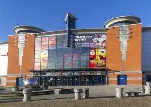 Cineworld multiplex cinema modern leisure development buildings, Cardinal Park, Ipswich town