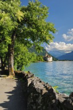 Chillon Castle on Geneva near Veytaux, Canton of Vaud, . switzerland