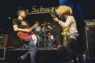 Billy Lunn (singer and guitarist) and Charlotte Cooper (singer and bassist) from The Subways live