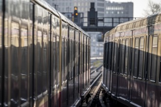 S-Bahn trains on the line, near Tiergarten station, Berlin, Germany