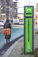 Bicycle barometer on Karl-Marx-Allee in Berlin, the number of bicycles passing by the counting