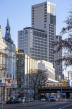 Different types of buildings, houses on KantstraÃŸe in Berlin, Stage Theater des Westens, Motel One