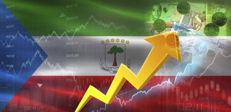 Equatorial Guinea Financial Growth on Market Graph. Equatorial Guinea Economic Growth on Financial