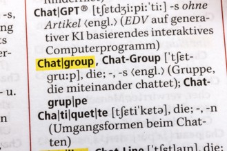 Chat Group, Chapter Group, Chat, Chat Line, Chat Room Caht GPT, Chatiquette. Terms from the Duden.