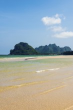 Lonely beach and mountains, Grand Sand Dune, Pak Khlong, Chumphon, Chumphon Province, Central