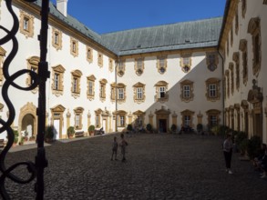 Lemberk Castle, gate and courtyard, fairytale castle, Lusatian Mountains, Bohemia, Czech Republic