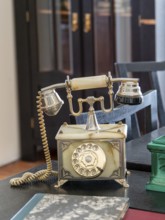 Old antique telephone with dial