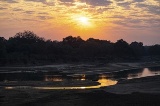 South Luangwa River at sunrise dry season Zambia