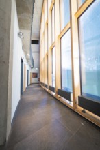 Bright, modern corridor with large windows and simple room design, Amazonia exhibition, Gasometer,