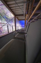Seating in an industrial environment with natural projections, Amazonia exhibition, Gasometer,