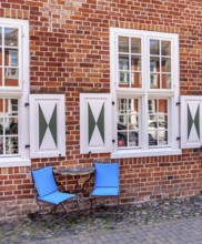 Catering, retail and typical, historic architecture in the Dutch Quarter in Potsdam, Brandenburg,