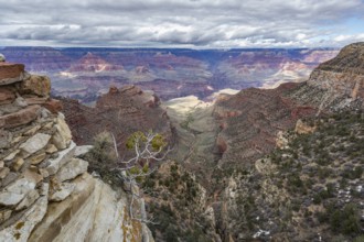 Rock formations at the South Rim of Grand Canyon National Park in Arizona