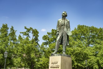 Statue of painter Josef MÃ¡nes in Prague, Czech Republic