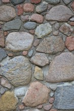 Rustic wall made of natural stones in earthy colors